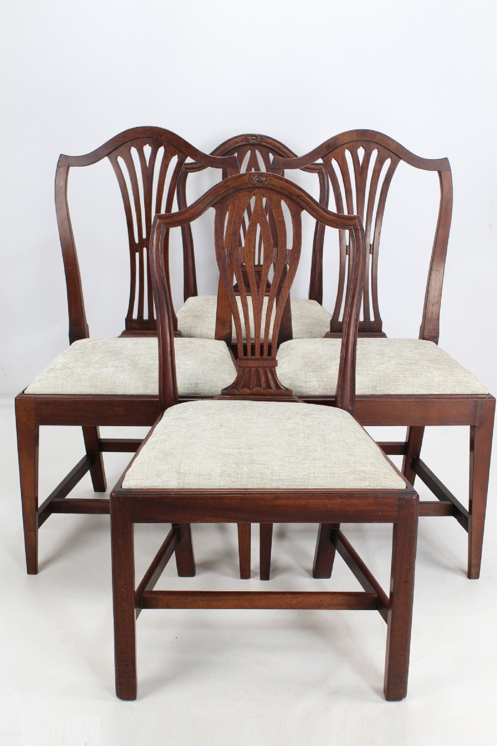 Harlequin Set 4 Georgian Mahogany Dining Chairs