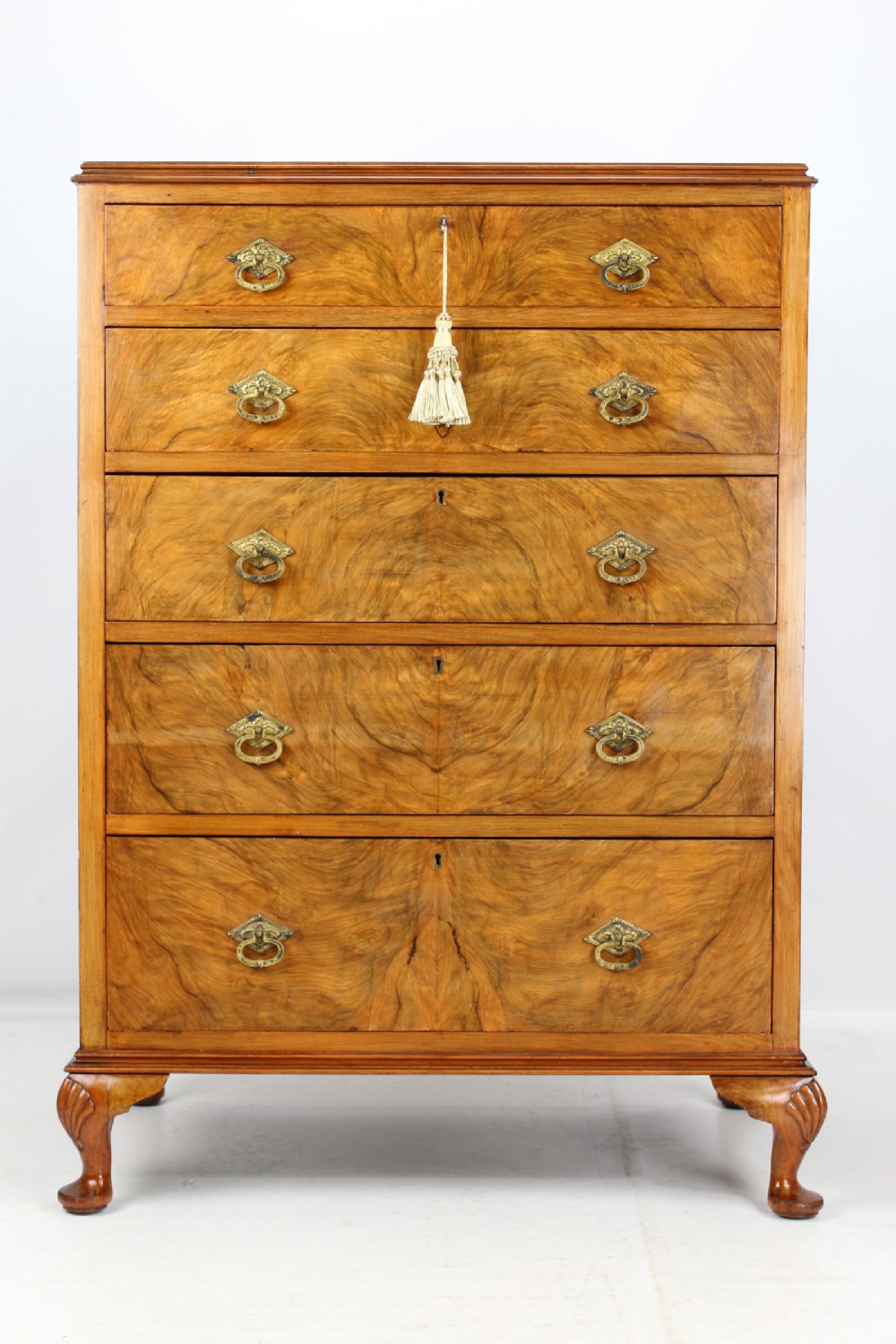 Tall Art Deco Walnut Chest of Drawers