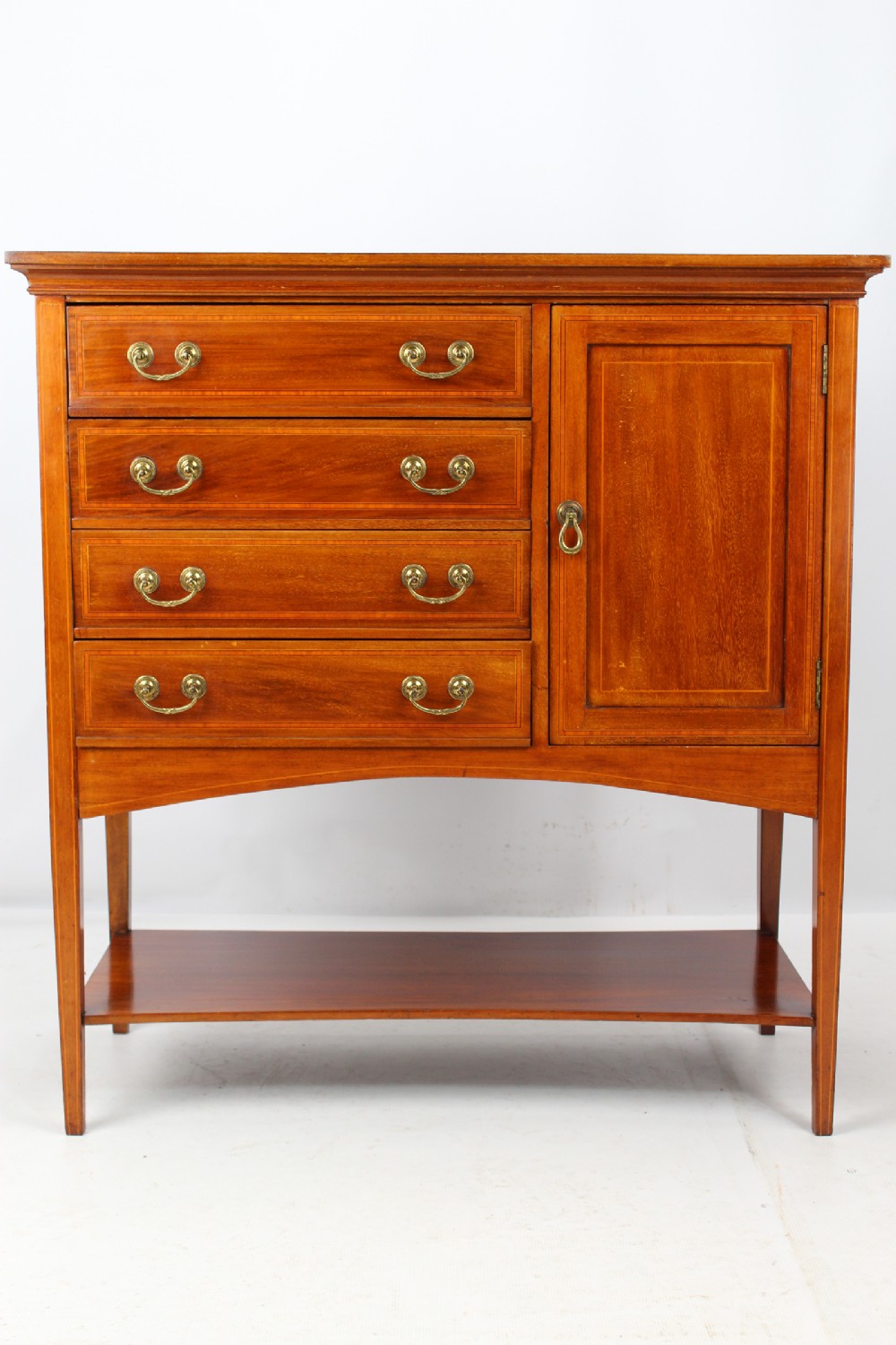 Edwardian Mahogany Inlaid Music Cabinet