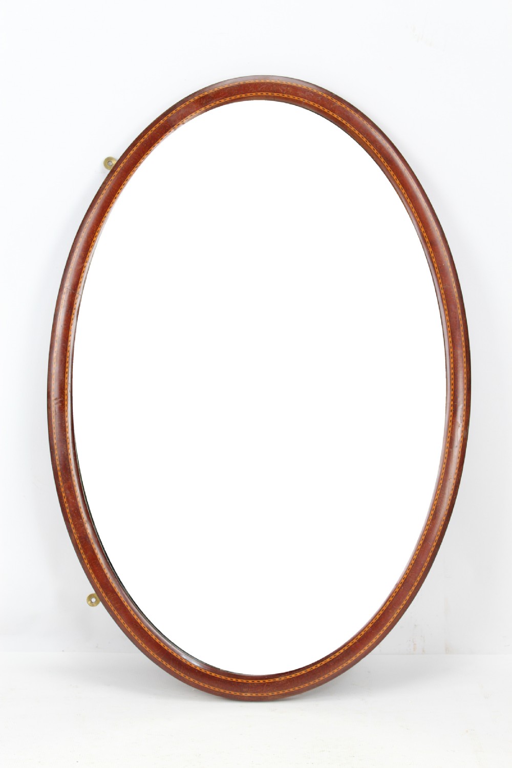 Edwardian Mahogany & Inlaid Oval Mirror
