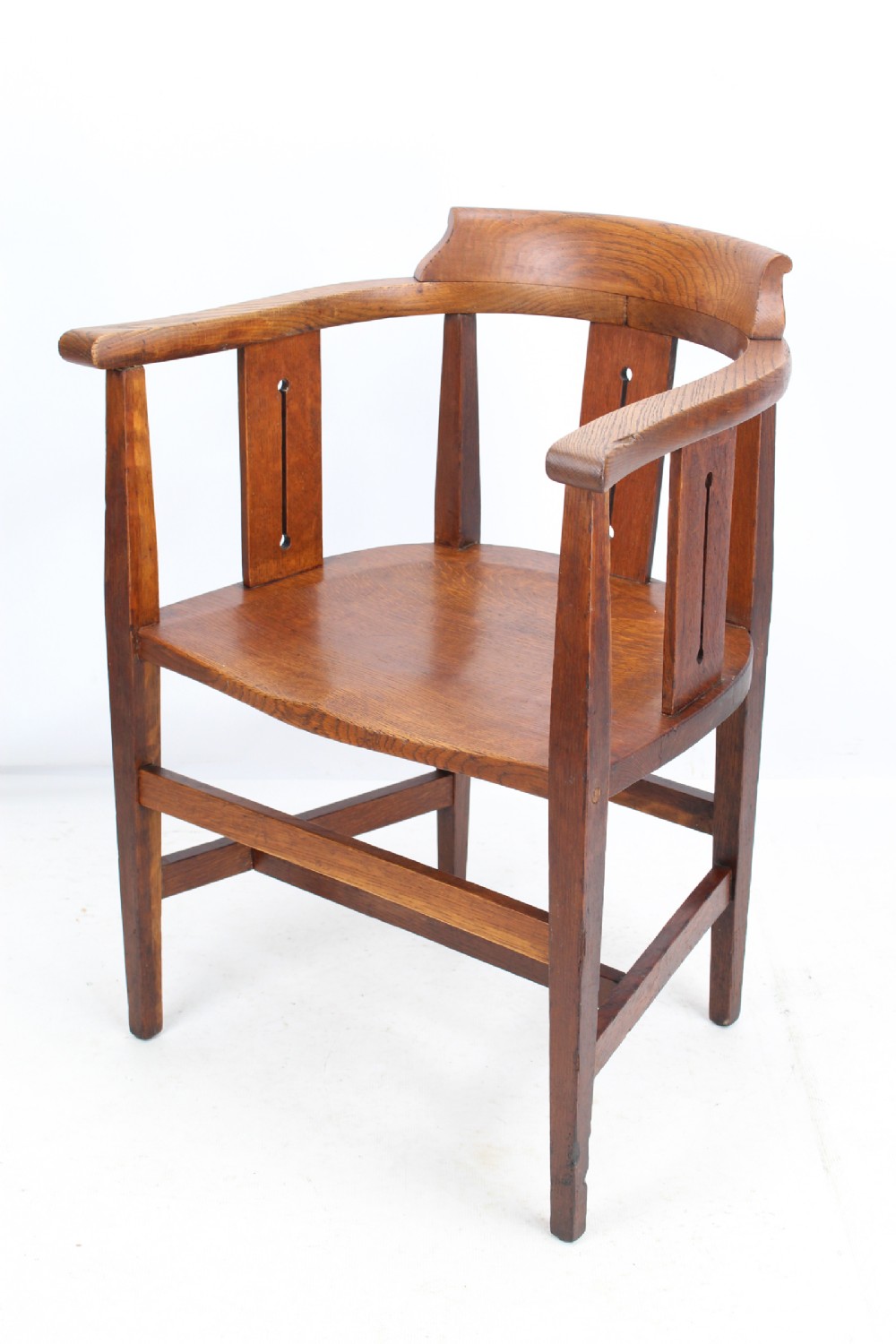 Edwardian Arts & Crafts Oak Desk Chair 