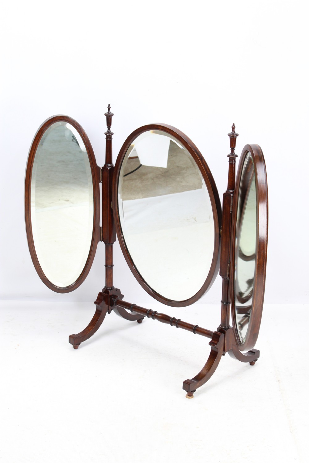 Edwardian Mahogany Triptych Dressing Table Mirror