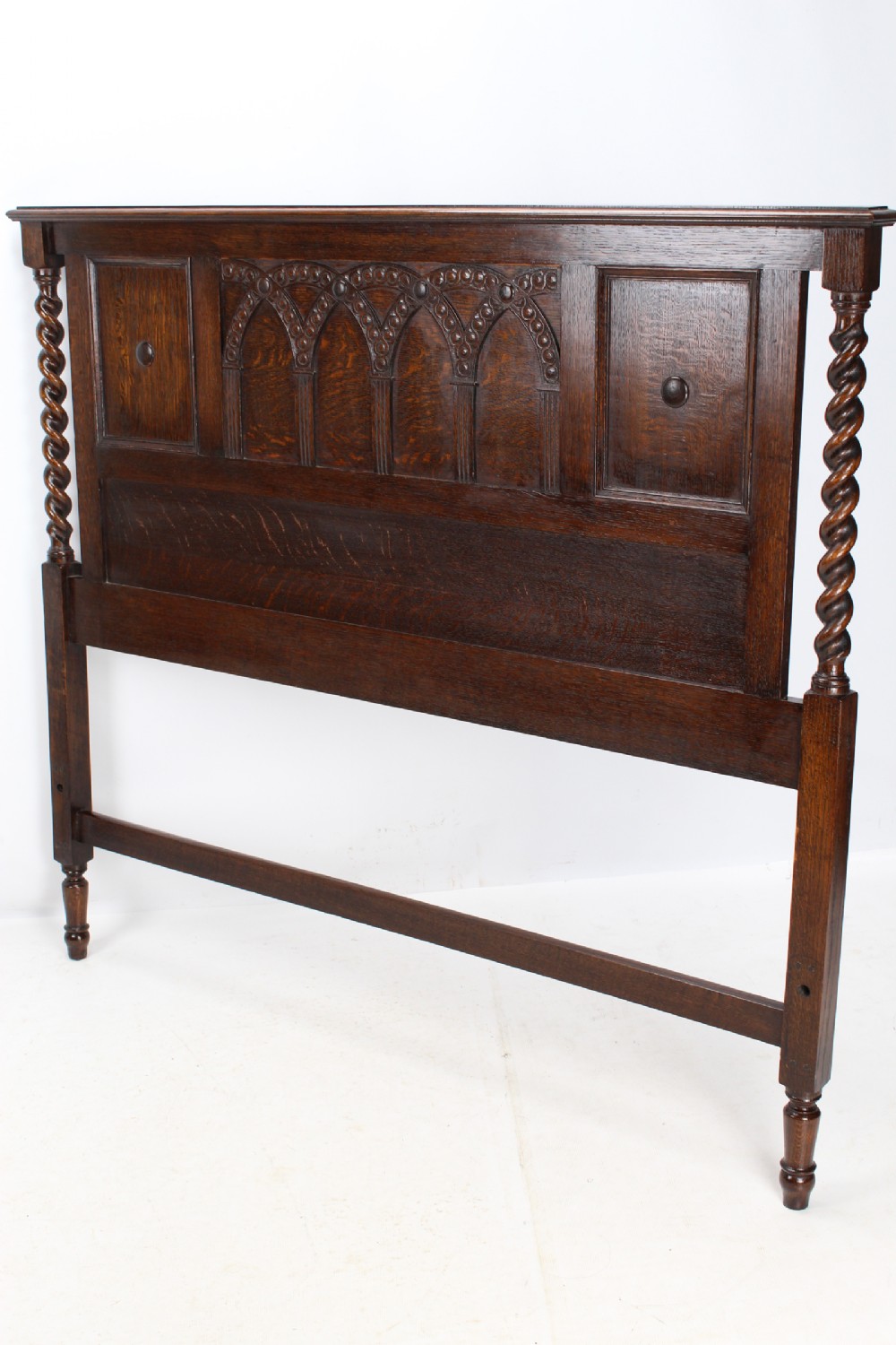 Edwardian Oak Double Bed Headboard