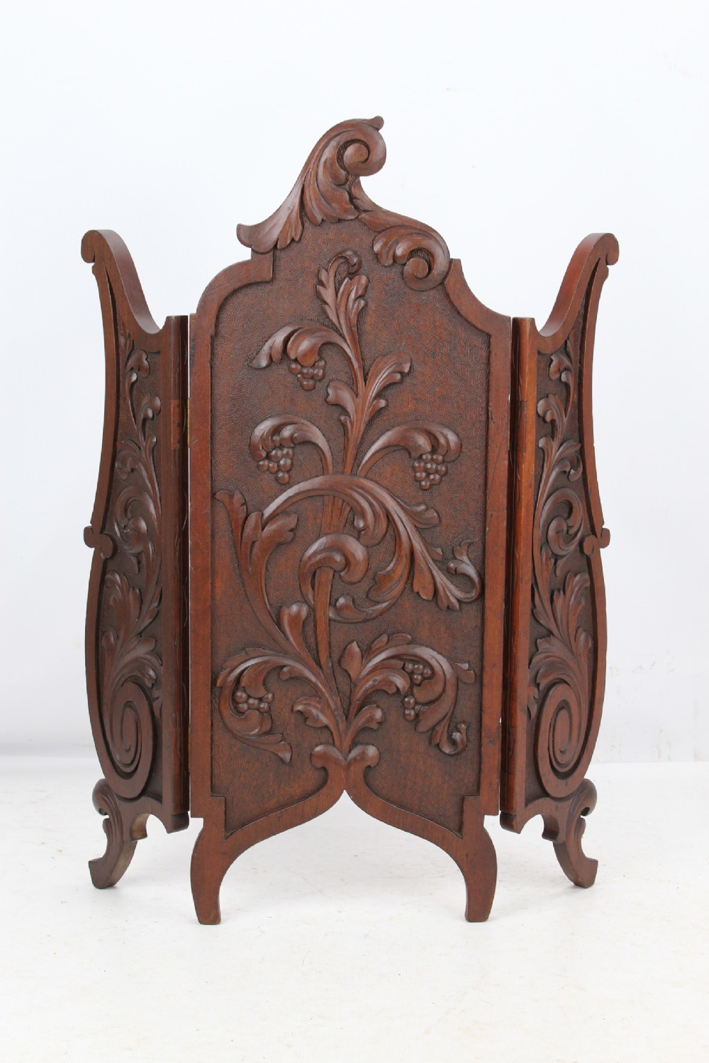 Edwardian Carved Walnut Firescreen