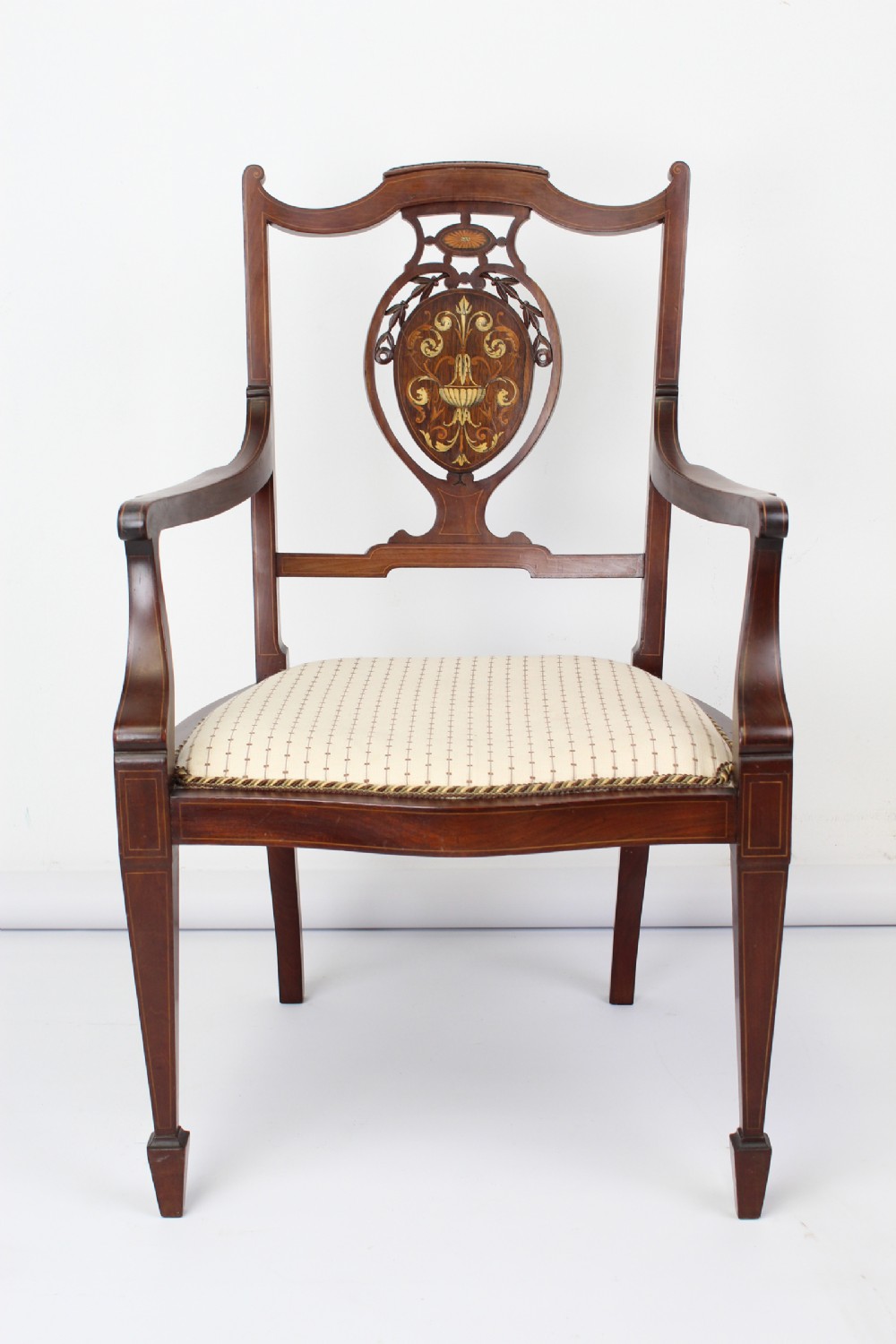 Victorian Inlaid Mahogany Dressing Table Chair