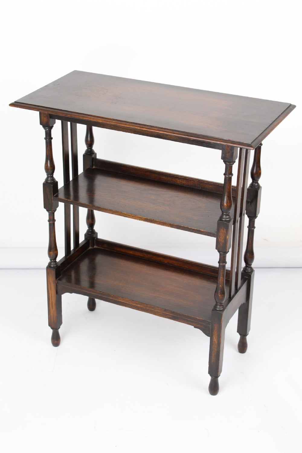 Edwardian Arts & Crafts Oak Open Bookcase