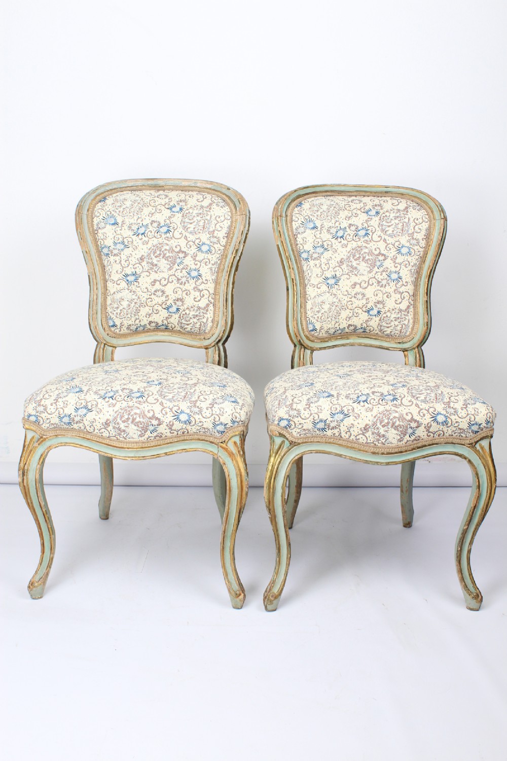 Pair Antique French Balloon Back Chairs