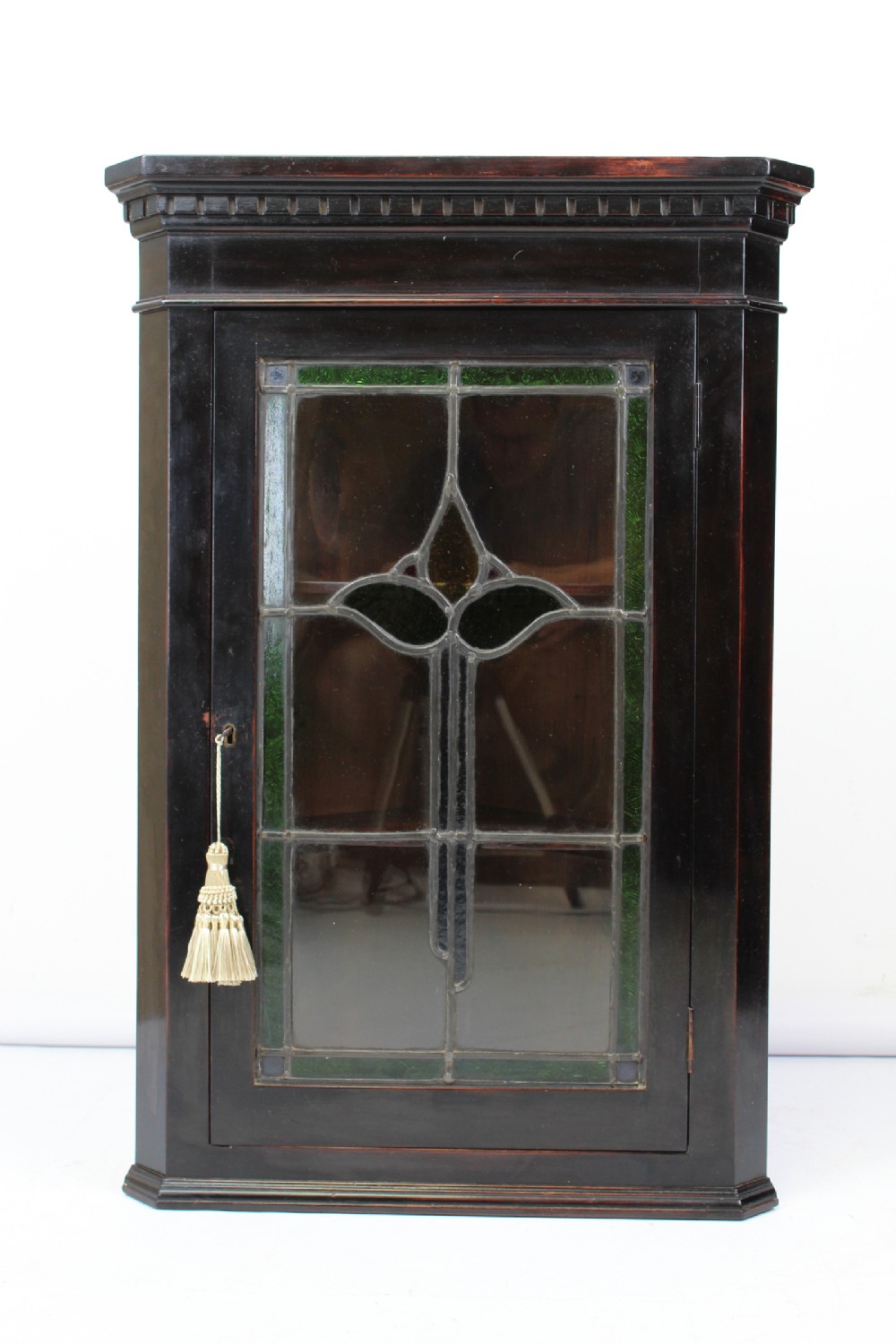 Edwardian Arts & Crafts Corner Cupboard Cabinet