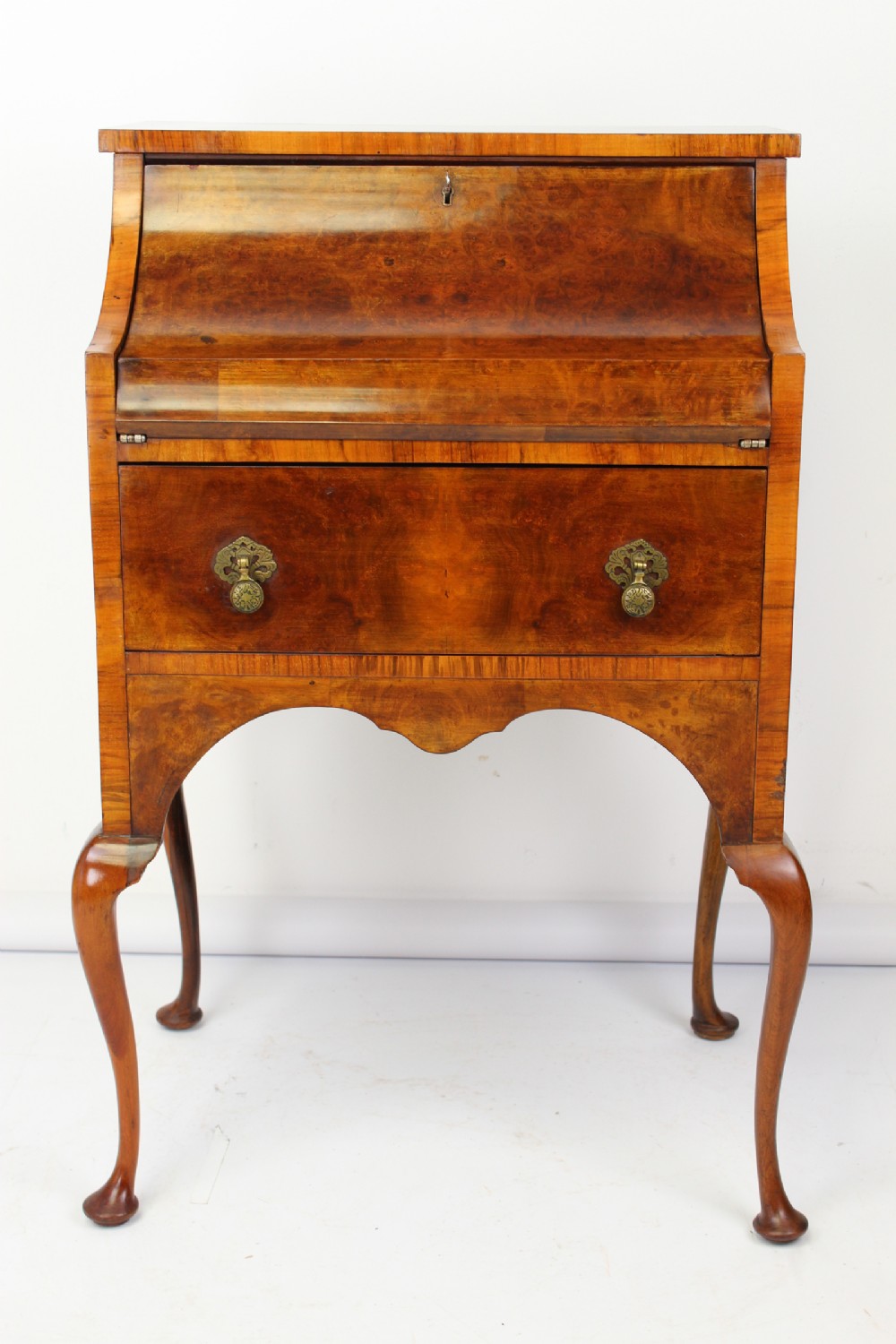 Small Burr Walnut Bureau Desk