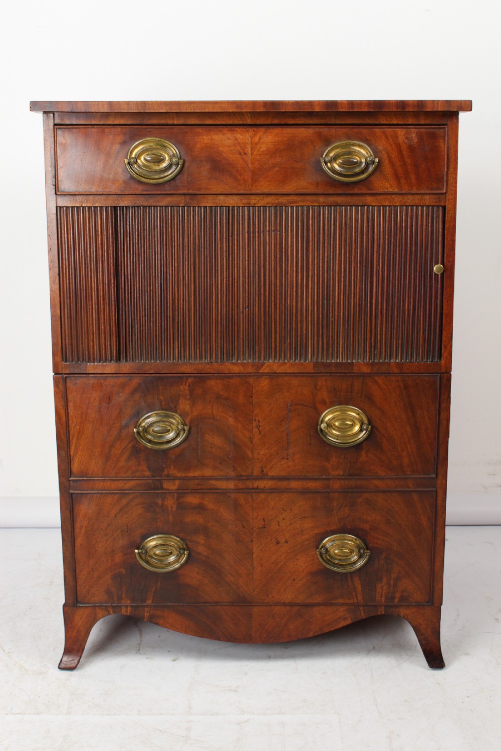 Georgian Mahogany Tambour Front Side Cabinet