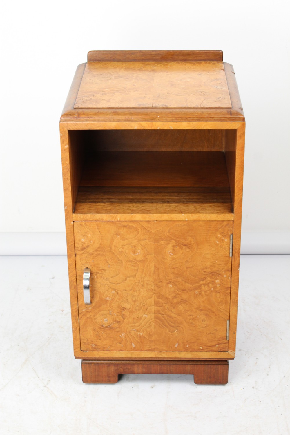 Art Deco Burr Walnut Bedside Cabinet