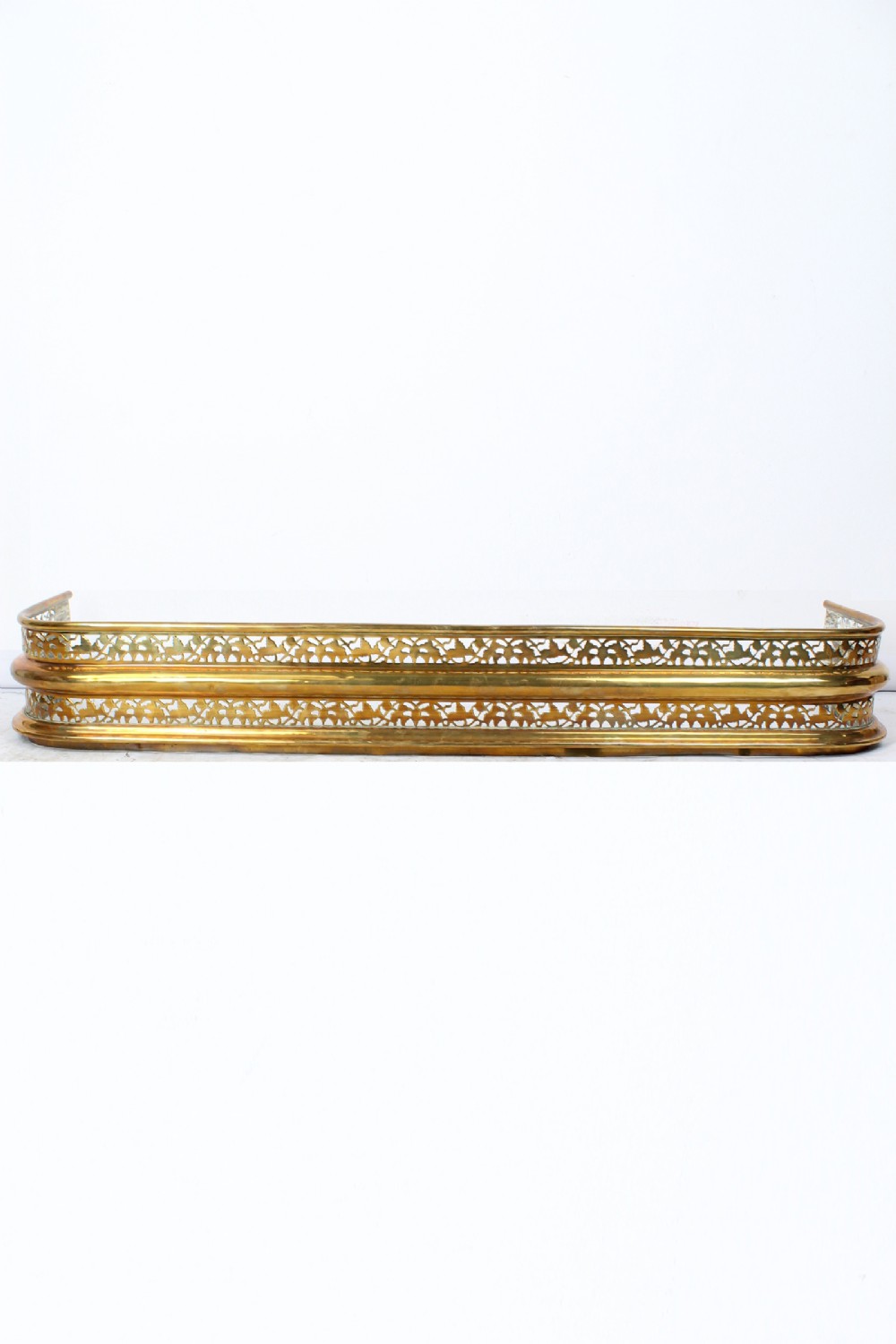 4FT Victorian Pierced Brass Fire Fender