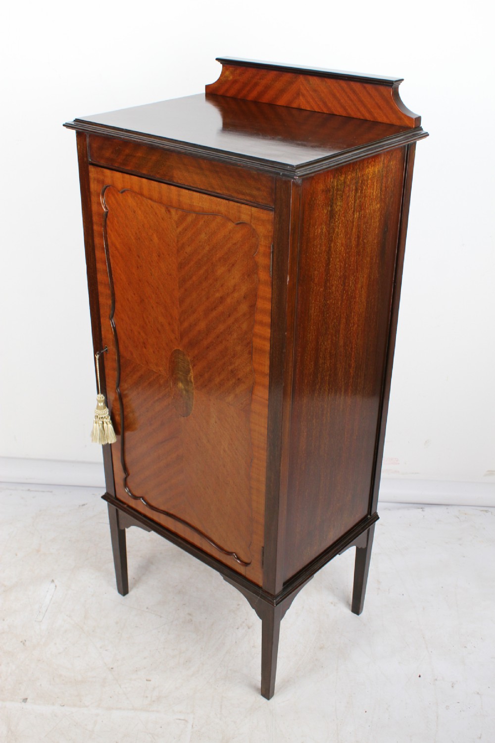Tall Edwardian Mahogany Music Cabinet