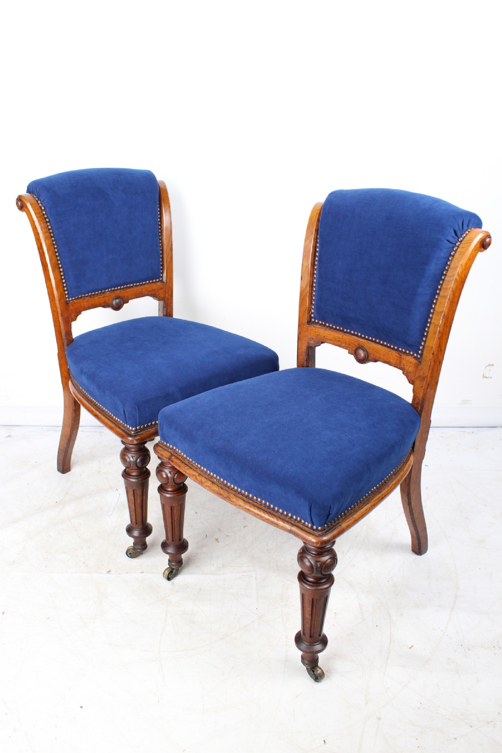 Pair Victorian Oak Chairs