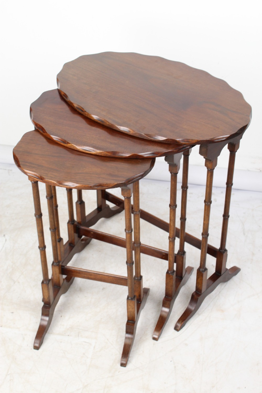 Edwardian Nest of 3 Mahogany Coffee Tables