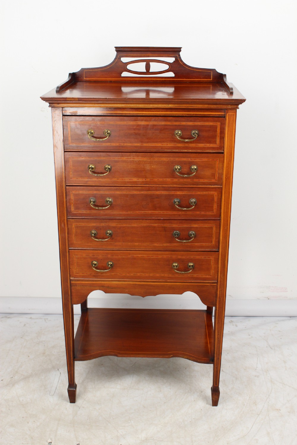 Edwardian Mahogany & Inlaid Music Cabinet