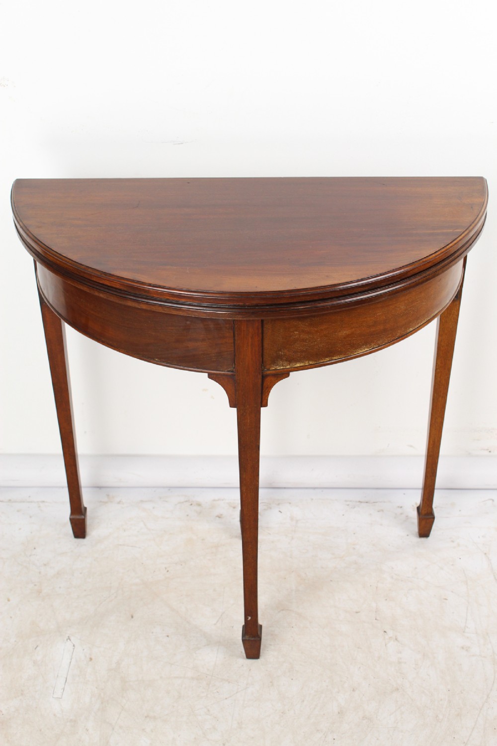 Edwardian Mahogany Demi Lune Card Table 