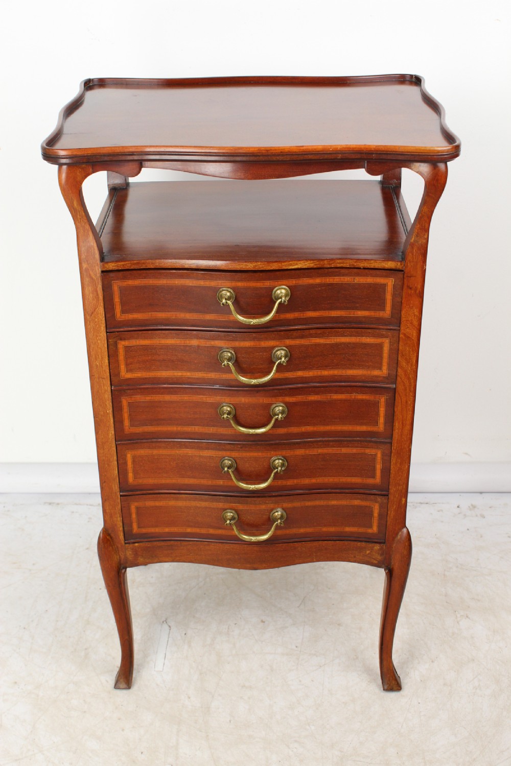 Victorian Inlaid Mahogany Music Cabinet with Label