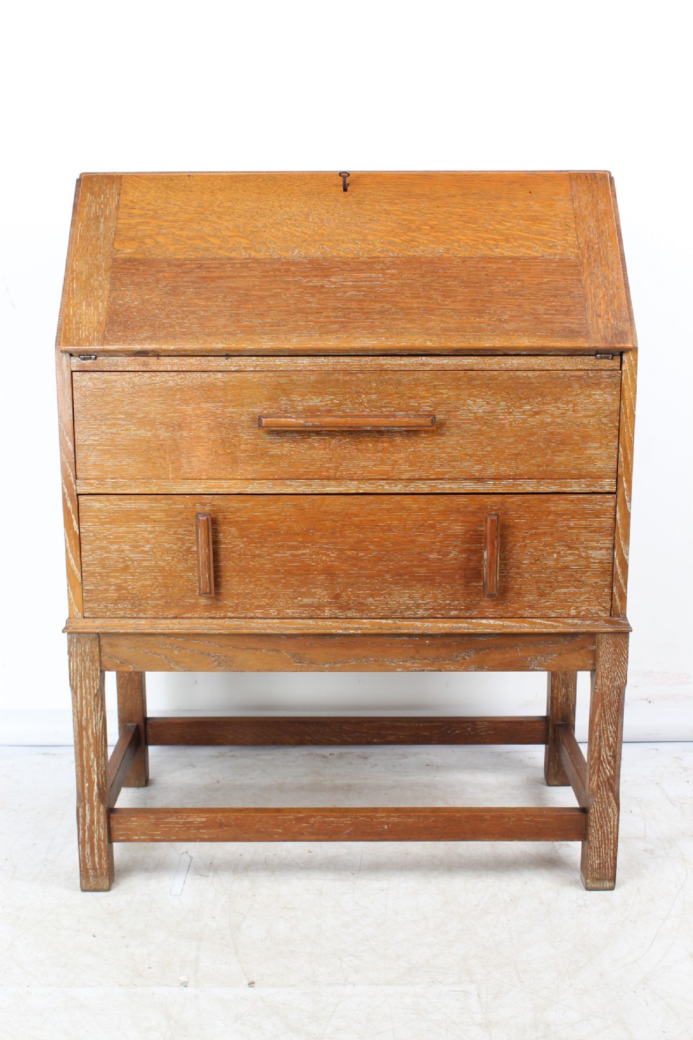 Art Deco Limed Oak Bureau