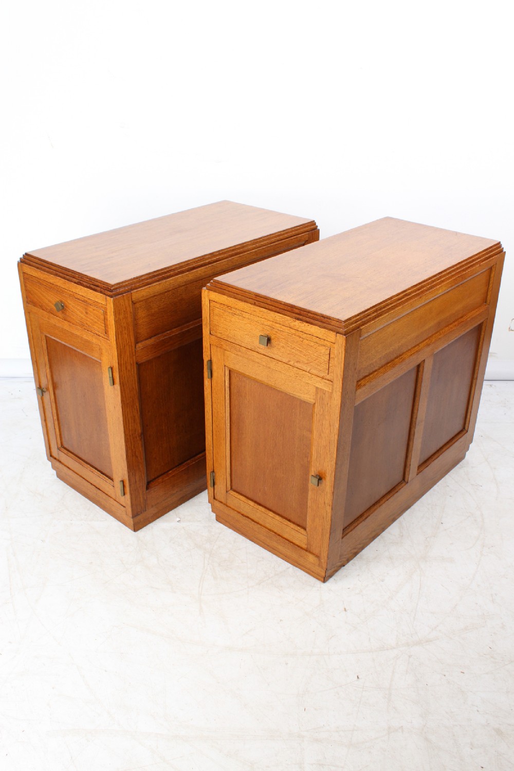 Pair Art Deco Oak Cabinets