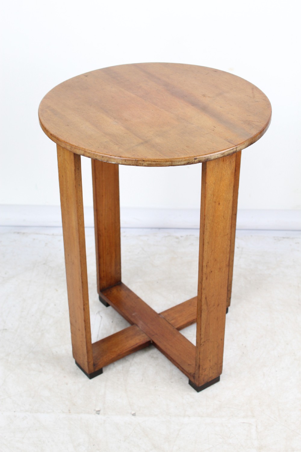 Art Deco Circular Walnut Side Table
