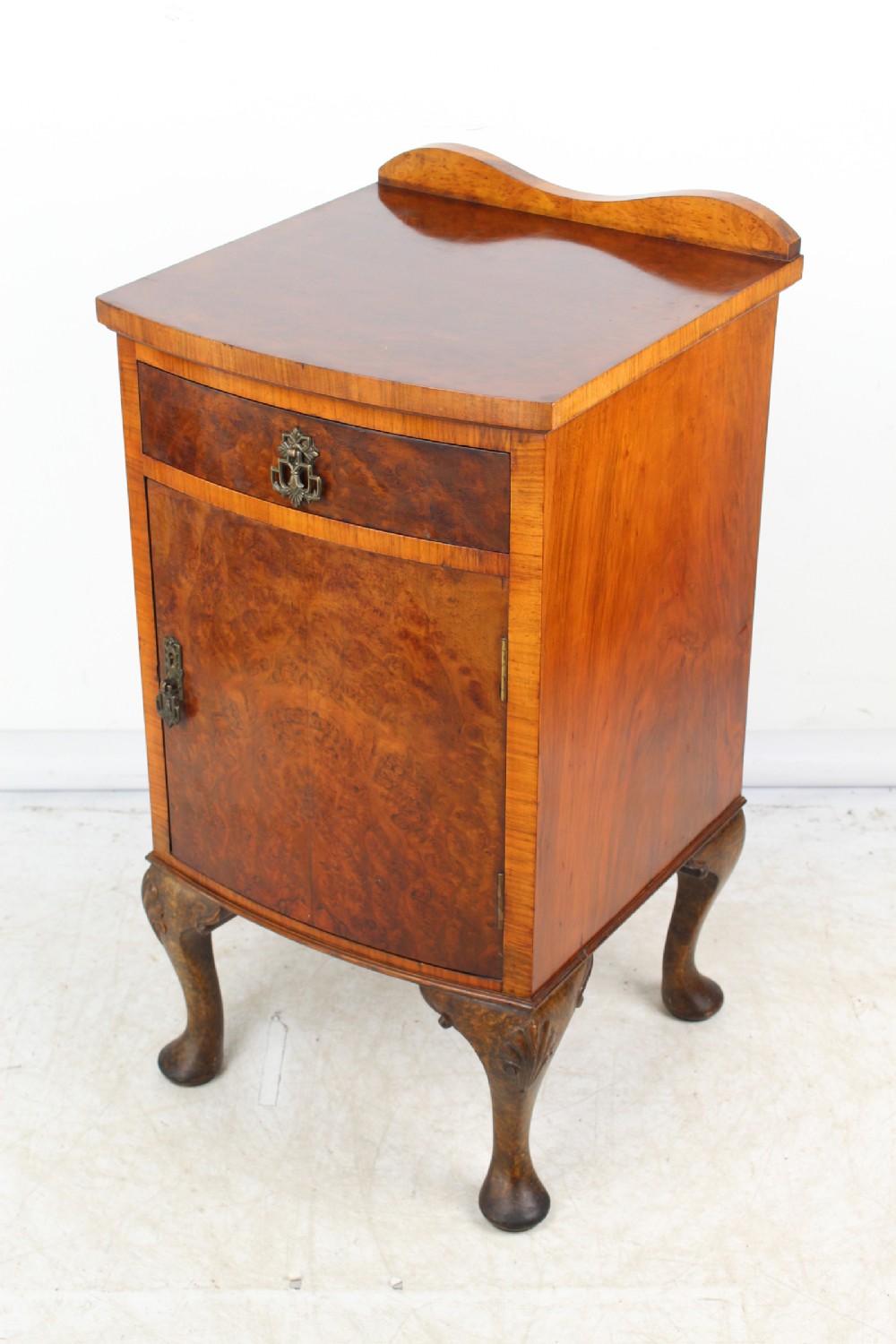 Art Deco Burr Walnut Bedside Cabinet