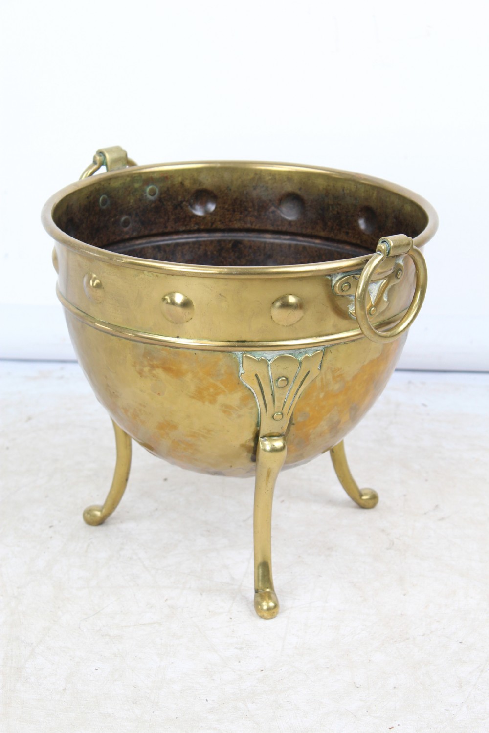 Edwardian Brass Log Bin Planter
