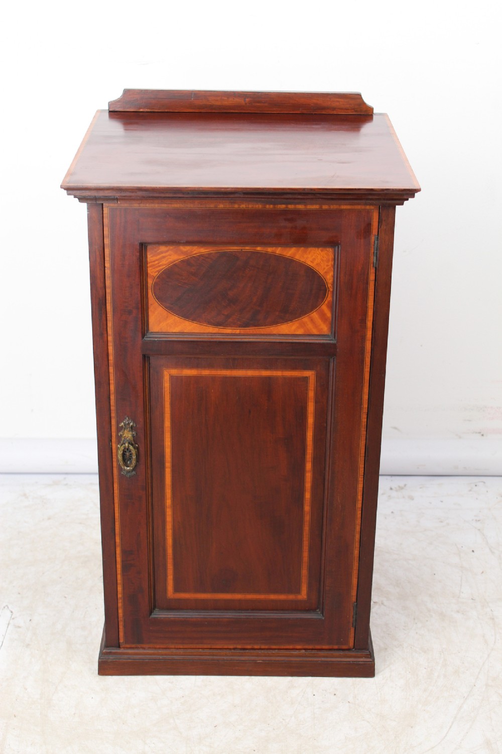 Edwardian Mahogany Inlaid Bedside Cabinet Night Stand