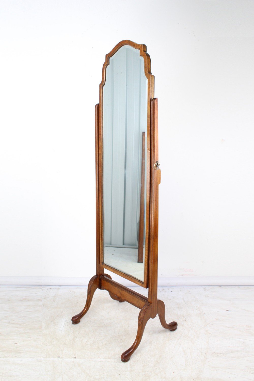 Queen Anne Style Mahogany Cheval Dressing Mirror