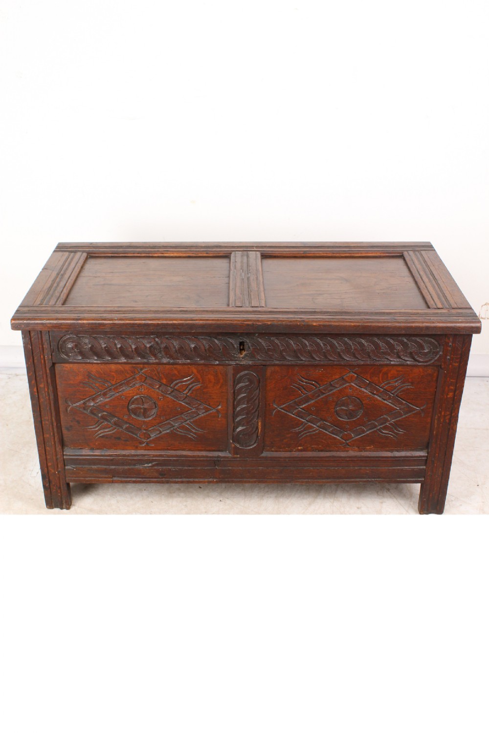 Small 17th Century Carved Oak Coffer