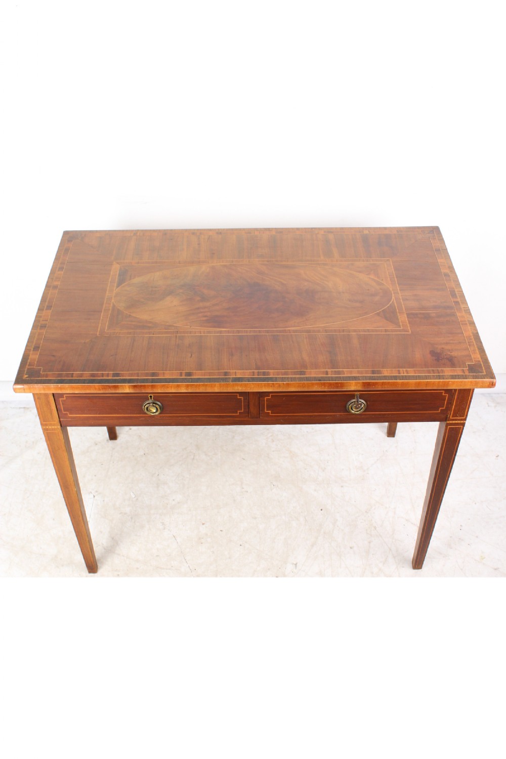 Edwardian Mahogany Inlaid Desk / Writing Table