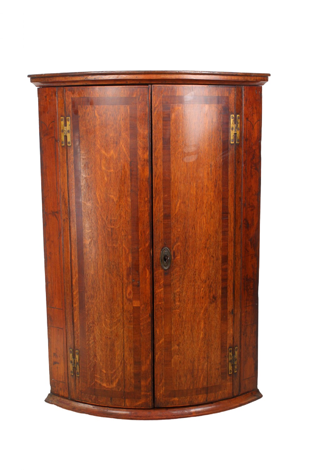 Georgian Oak Bow Front Corner Cupboard