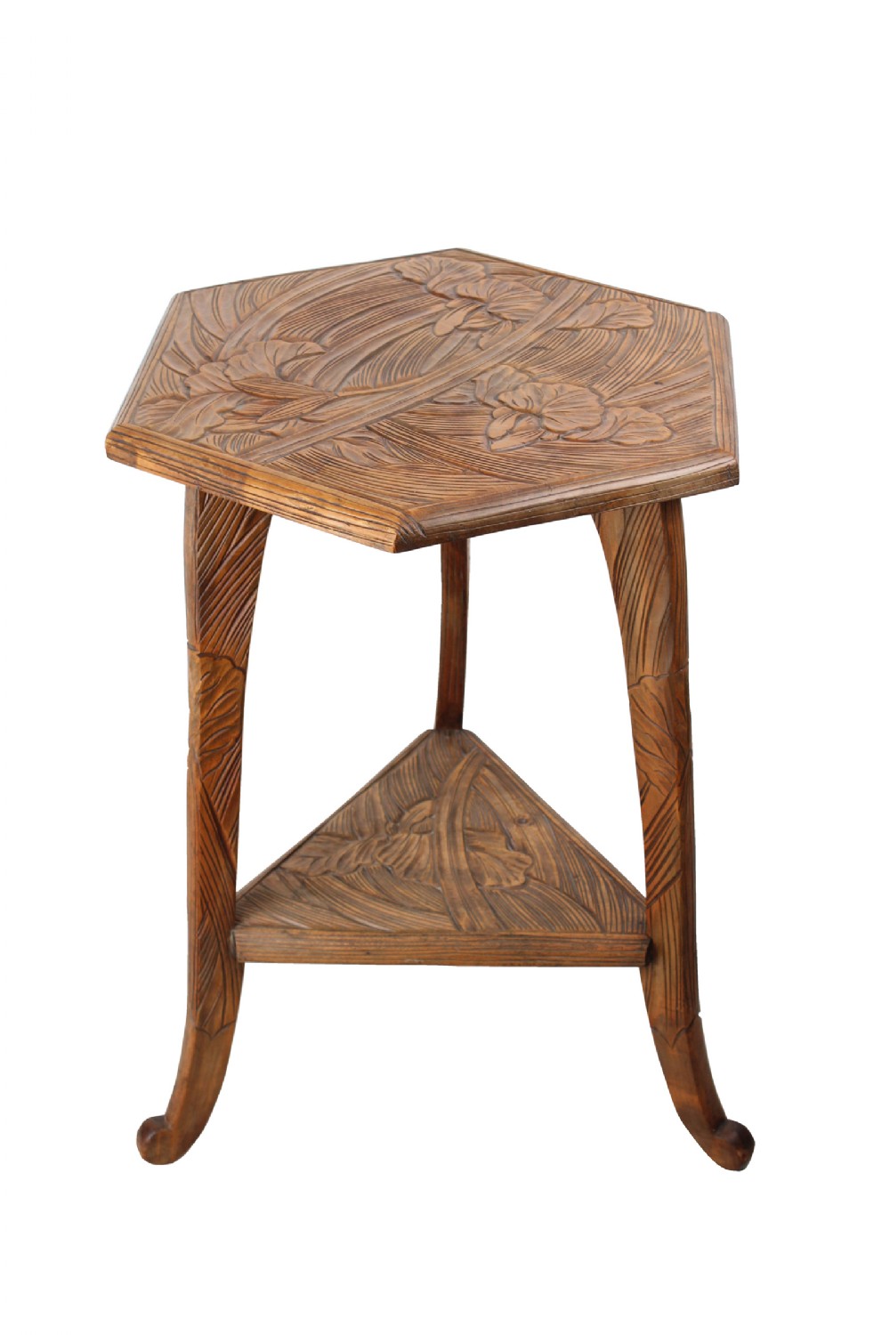 Antique Liberty & Co Carved Japanese Lamp Table