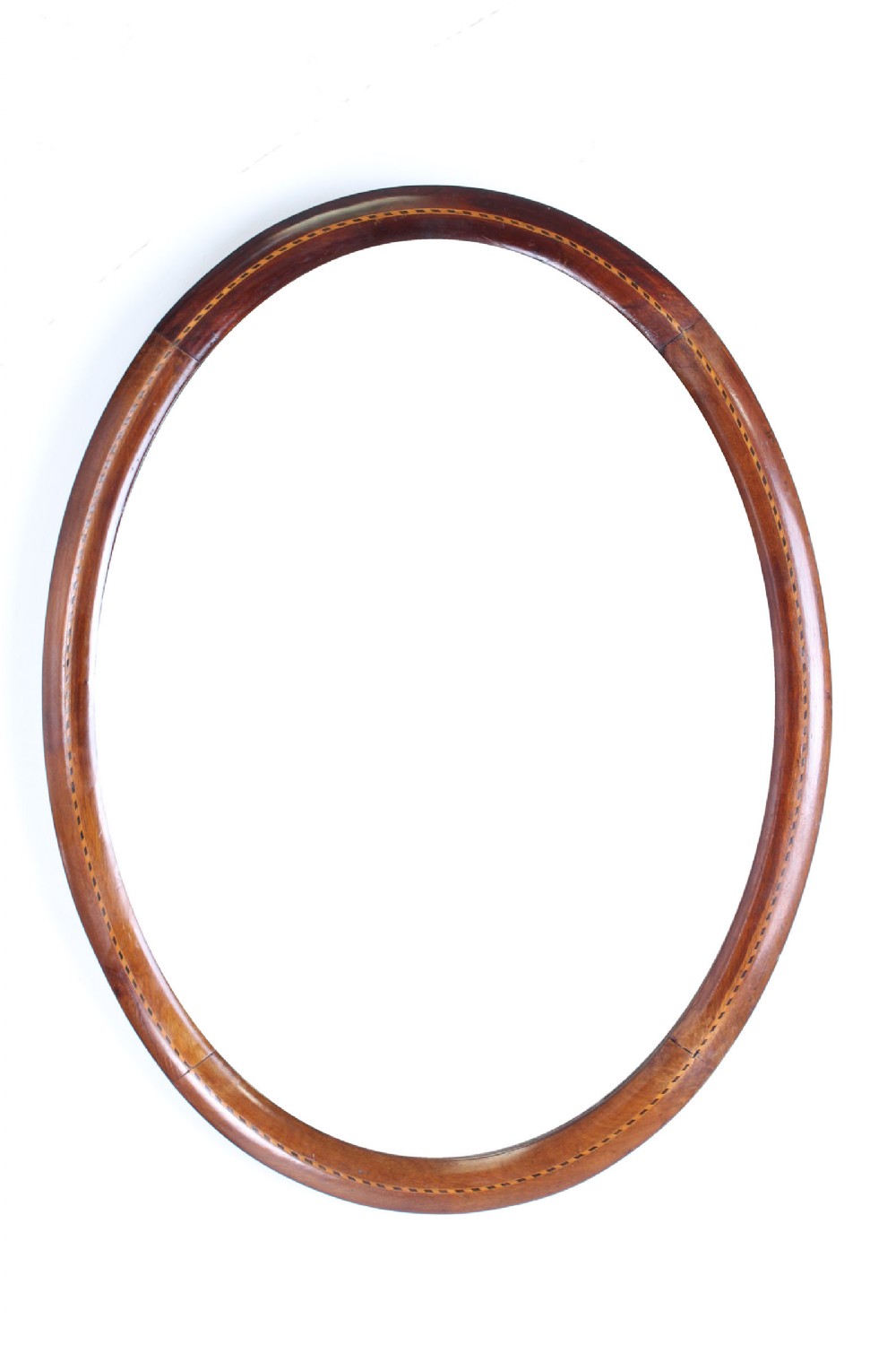 Edwardian Mahogany & Inlaid Oval Mirror