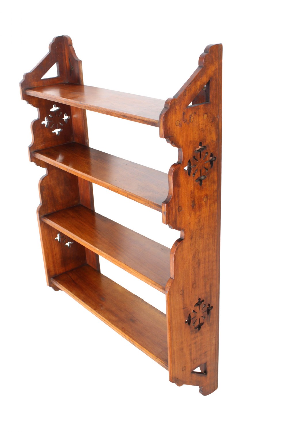 Large Victorian Walnut Hanging Wall Shelf JAS Shoolbred