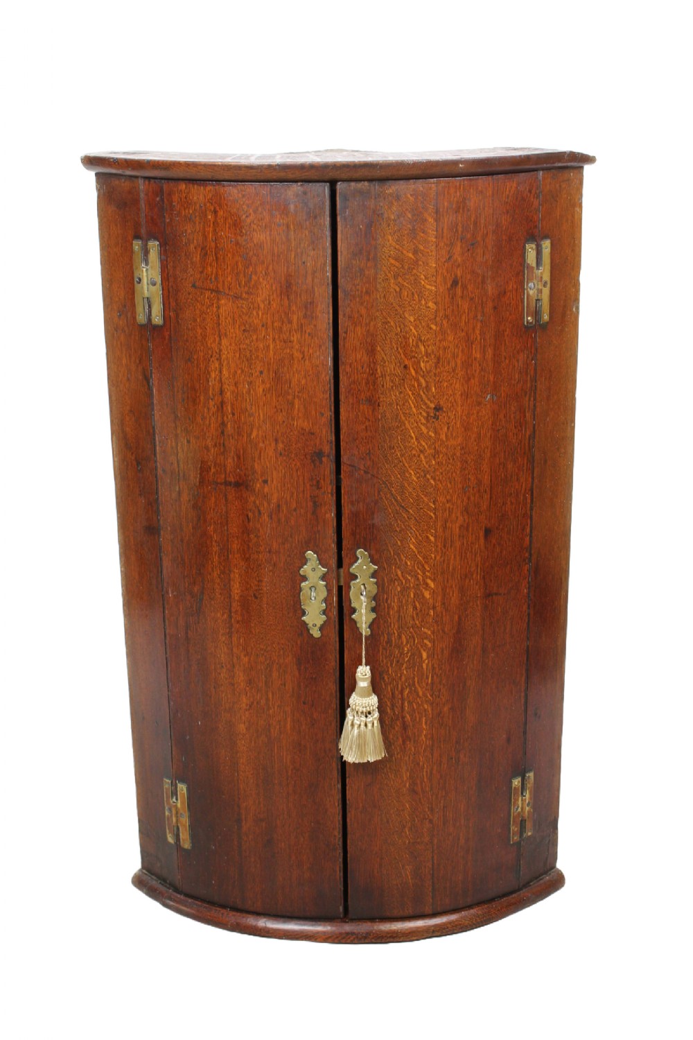 Georgian Oak Bow Front Corner Cupboard