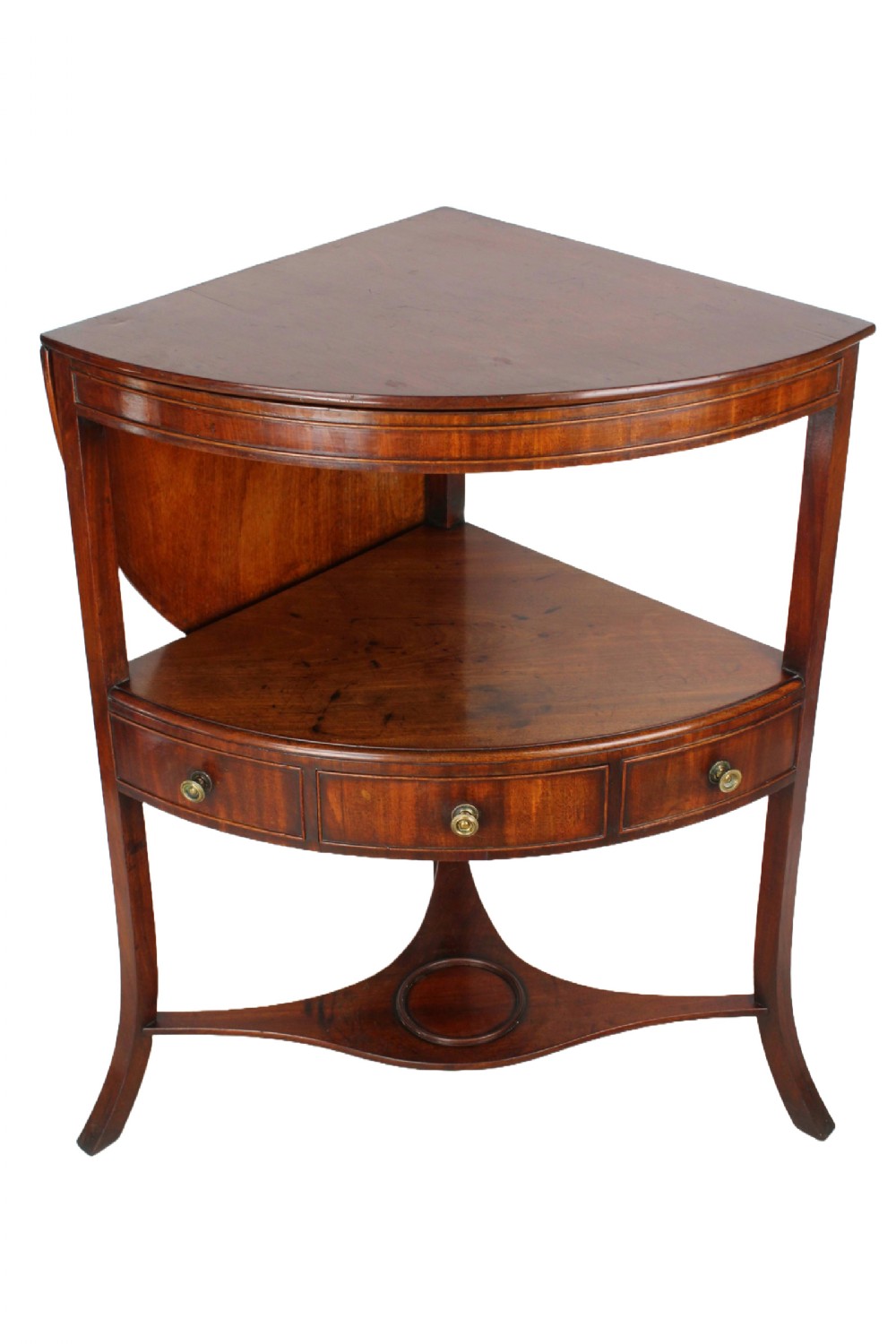 Georgian Mahogany Bow Front Corner Washstand