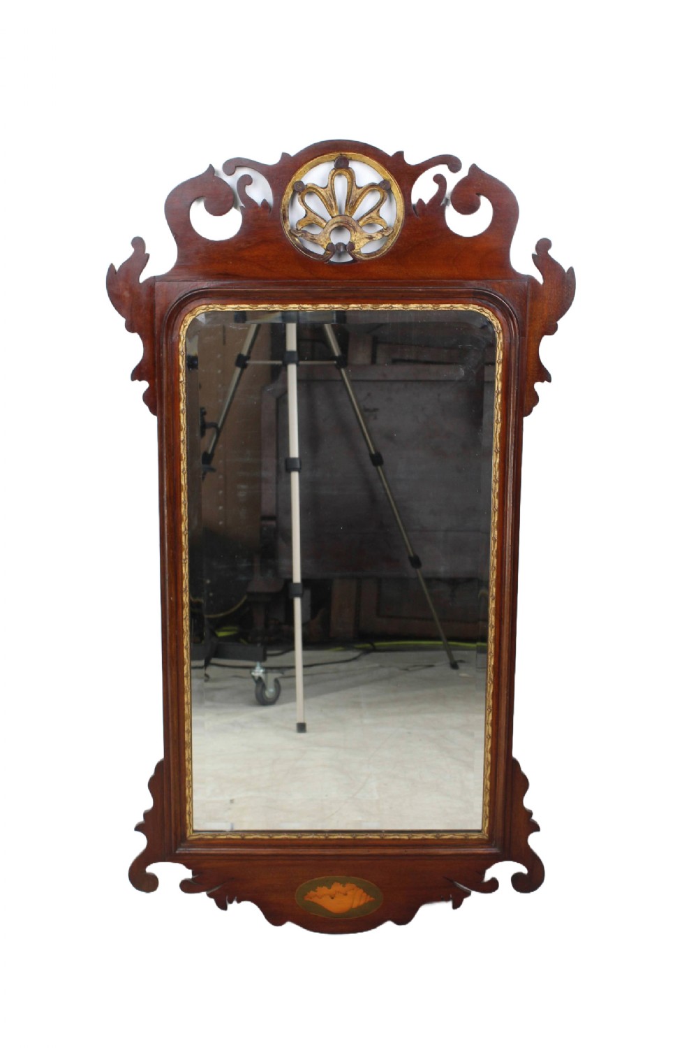 Large Edwardian Mahogany “Chippendale” Fretwork Mirror