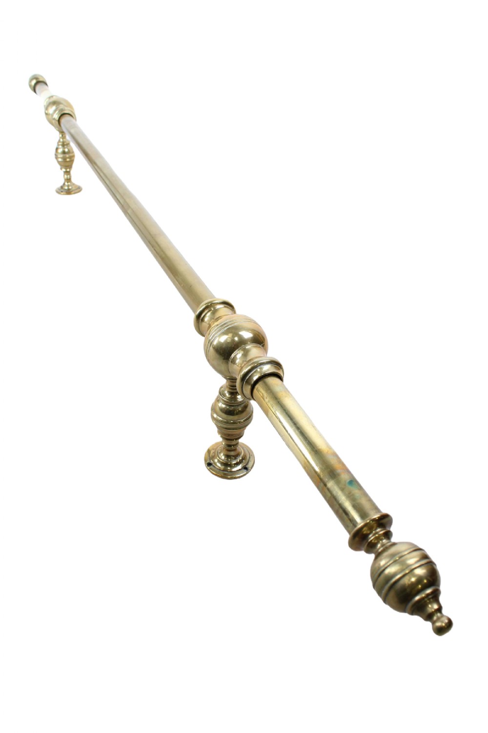 Edwardian Brass Curtain Pole & Brackets