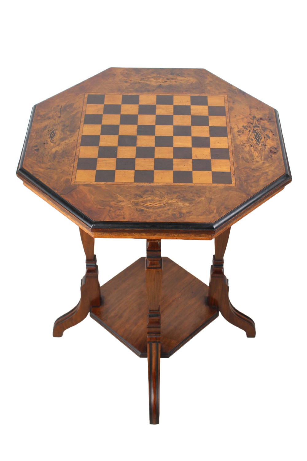 Small Victorian Burr walnut Chess Top Table