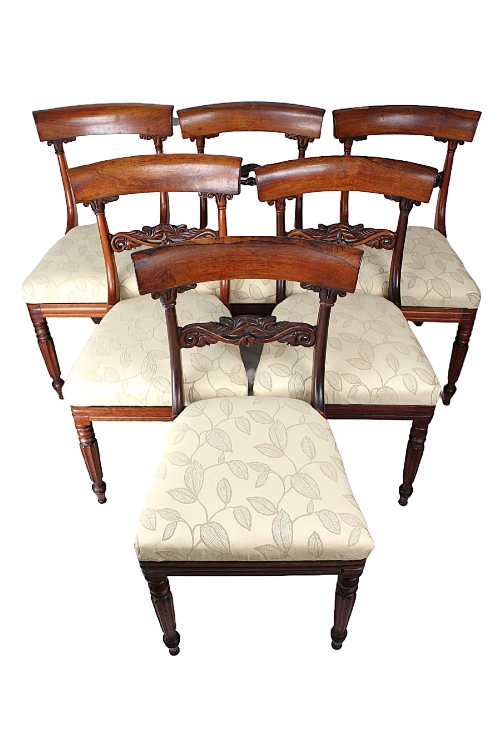 Set 6 Antique Regency Rosewood Dining Chairs