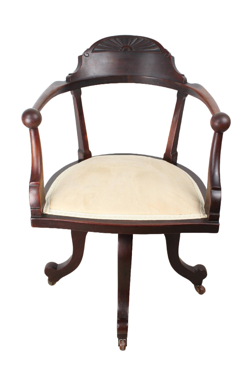 Victorian Mahogany Revolving Office Desk Chair by CV Smith