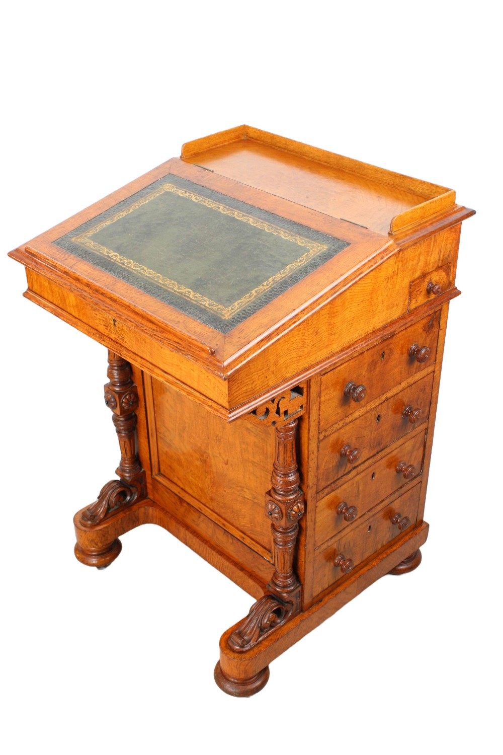Victorian Pollard and Burr Oak Davenport Desk