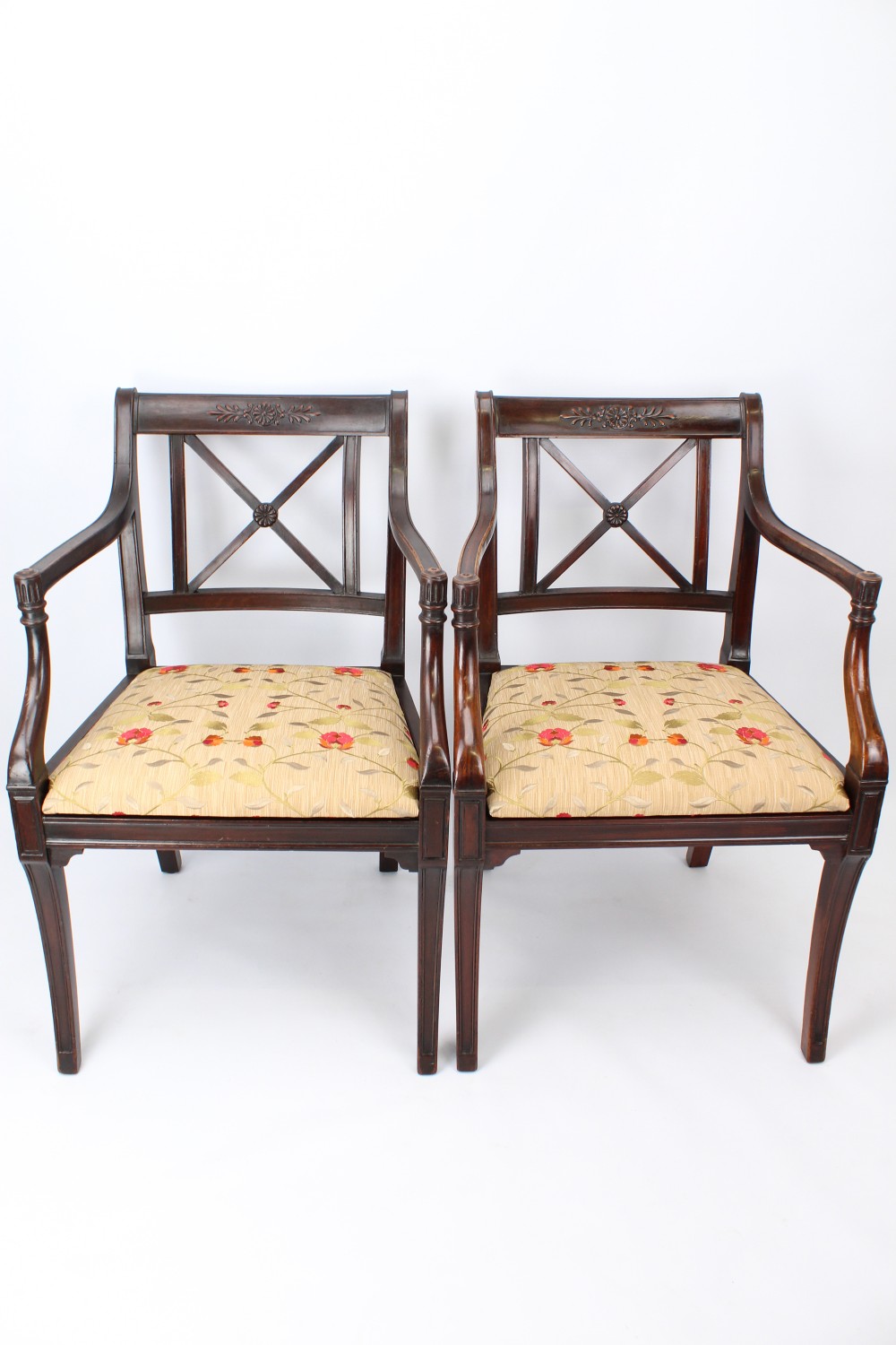 Pair Edwardian Carver Chairs Hamptons of Pall Mall