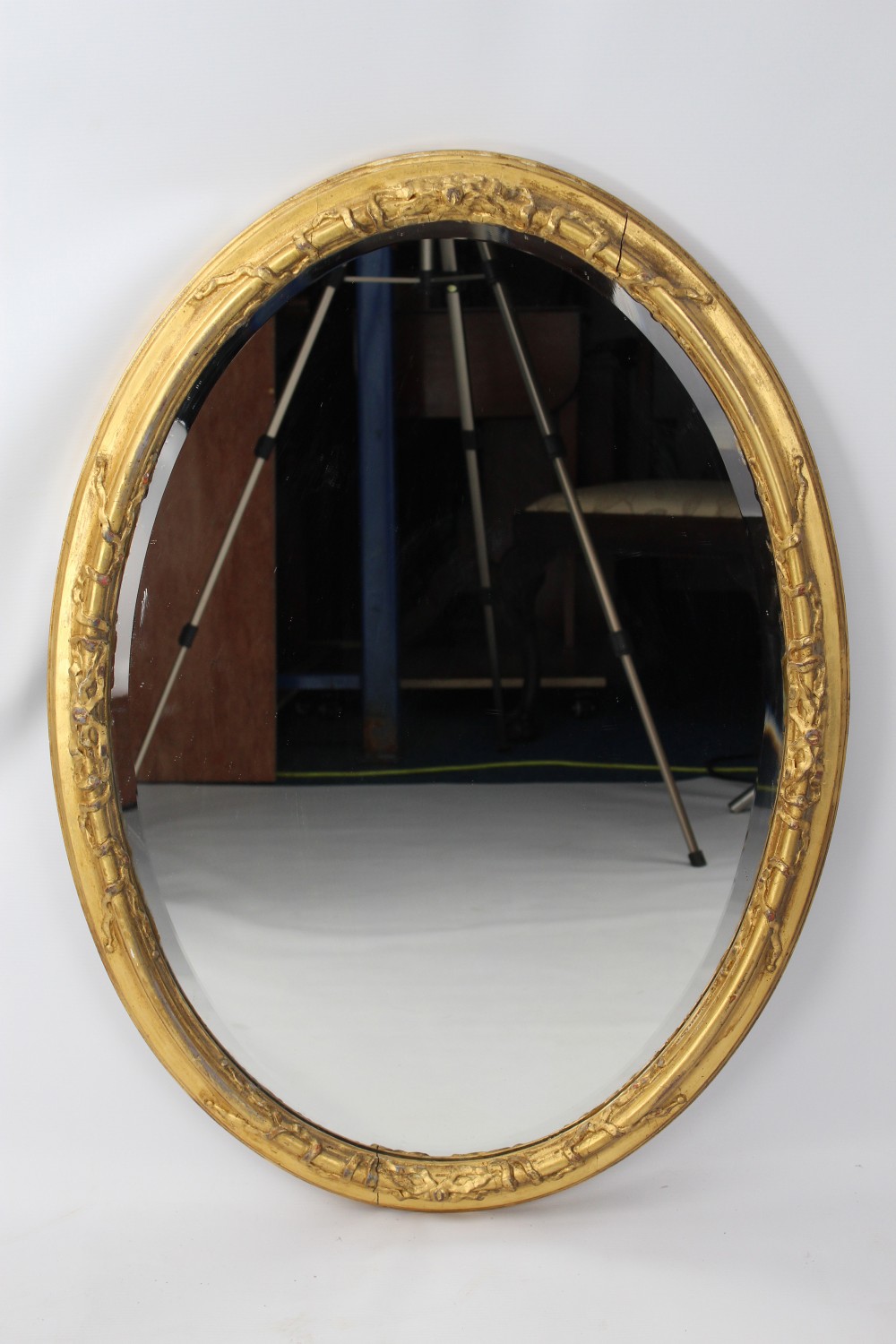 Large Victorian Oval Gilt Mirror
