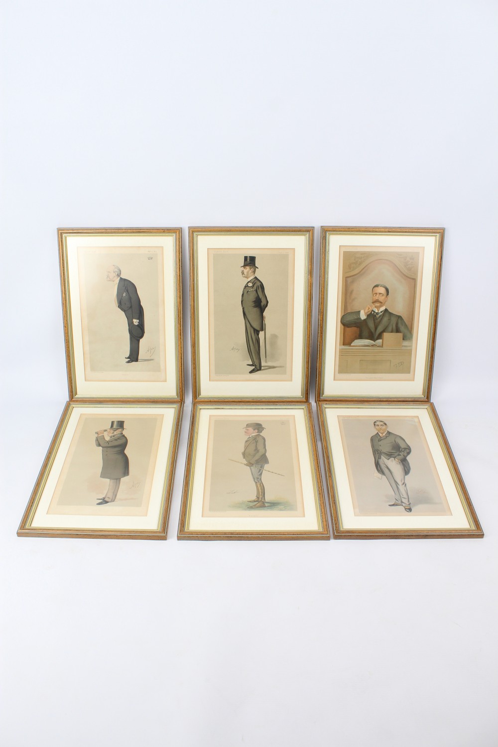 Set of 6 Antique Victorian Vanity Fair Spy Prints