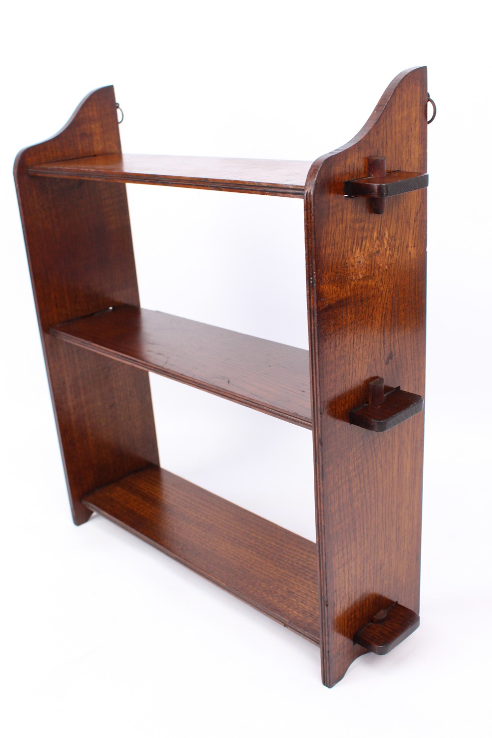 Small Edwardian Arts & Crafts Oak Wall Shelf