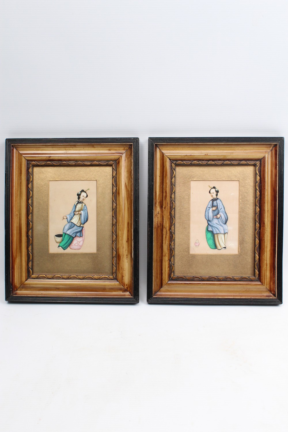 Small Pair Antique Chinese Watercolours