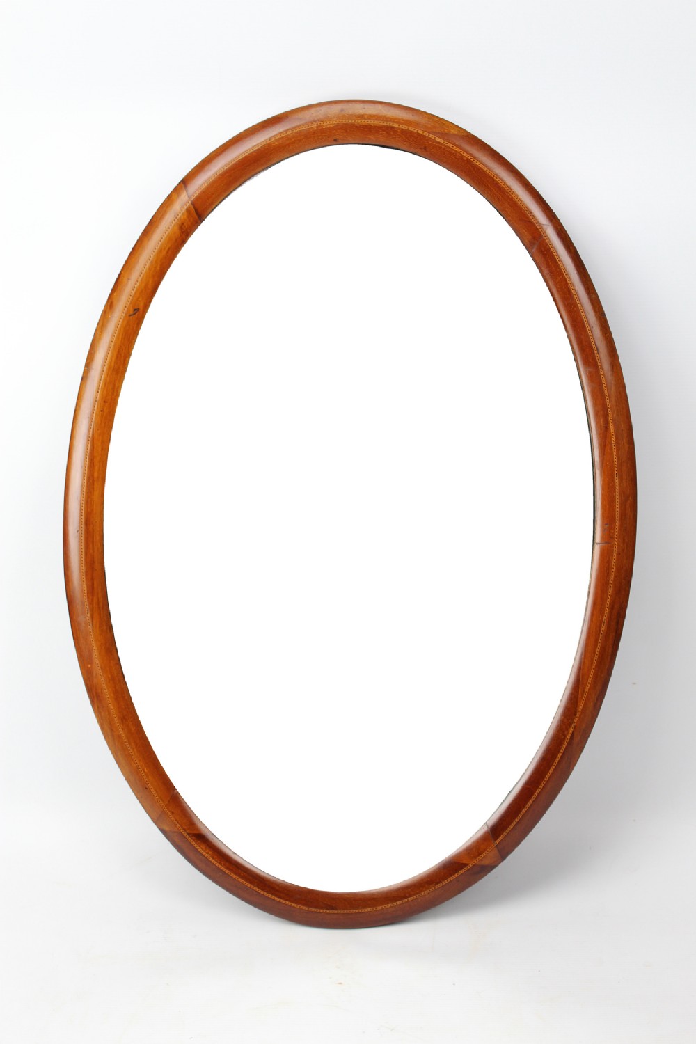 Edwardian Mahogany & Inlaid Oval Mirror