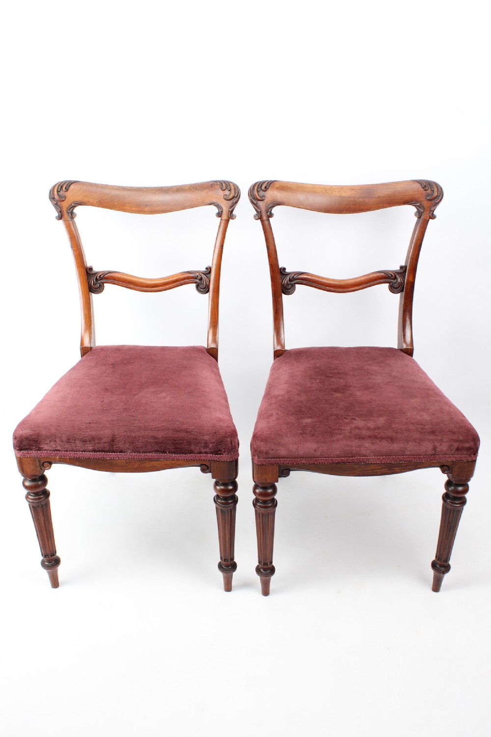 Pair Victorian Rosewood Dining Chairs